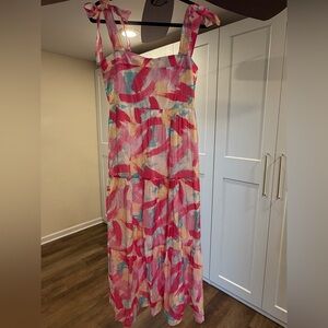 Women’s Pink Multi-Color Summer Maxi Dress